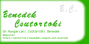benedek csutortoki business card